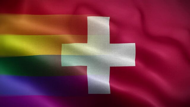 LGBT Switzerland Flag Loop Background 4K