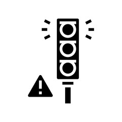 prohibition traffic light for safe children glyph icon vector. prohibition traffic light for safe children sign. isolated contour symbol black illustration