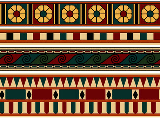 Egyptian Art Ornament  Set . Seamless Vector Illustration