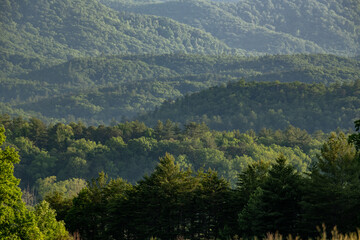 Fototapeta na wymiar Layers of Mountains Looking Over Cades Cove