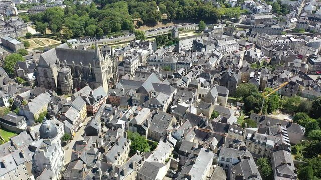 Picturesque view of the city Vannes. View from above. Brittany. France