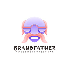 grandfather colorful logo design ilustration