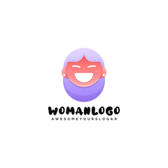 woman  colorful logo design ilustration