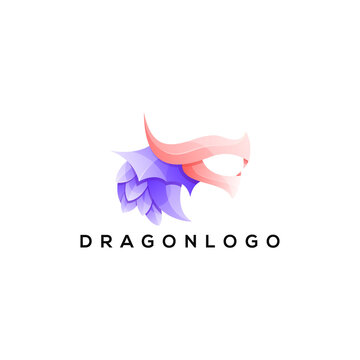 dragon colorful logo design ilustration