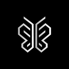 bb butterfly techno logo design vector icon symbol - obrazy, fototapety, plakaty