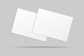 Realistic blank postcard illustration for mockup. 3D Render.