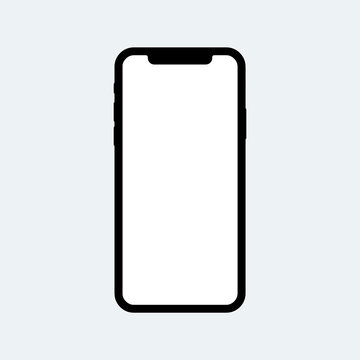 Mobile phone smartphone mockup on blank screen. Vector illustration