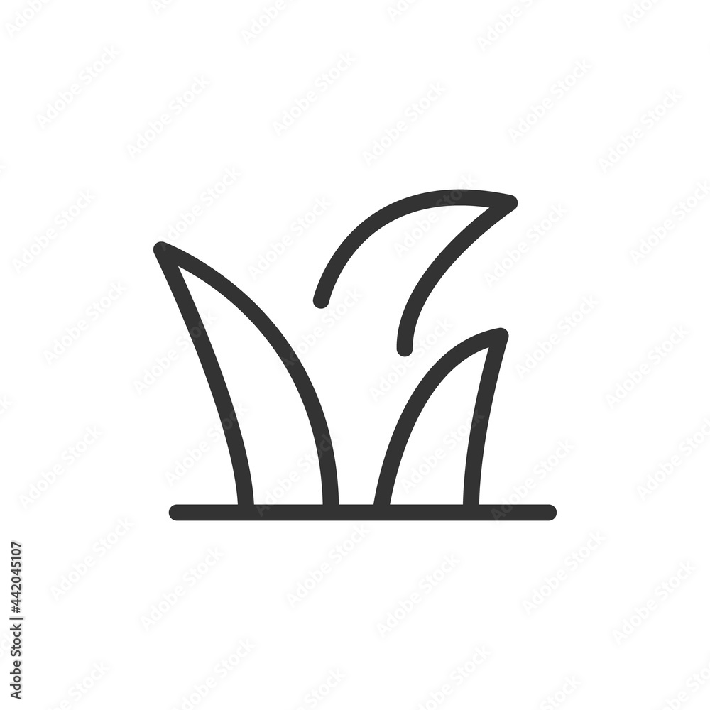 Poster grass line icon in trendy style.