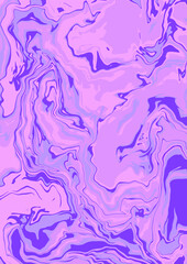Liquid art texture. Abstract background with swirling paint effect. Painting with liquid acrylic that pours and splashes. Mixed paints for an interior poster. 
purple and pink iridescent colors. A4