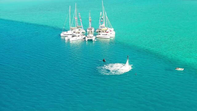 Catamarans in Bora Bora, French Polynesia