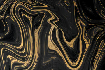 golden and black liquid marble pattern background