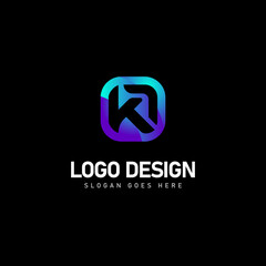 Modern initial letter mark ka logo design on black background