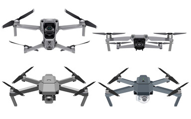 Drone Illustrations Collection - fully editable drone vector illustrations .ai & .eps + bitmap drone graphics in .png & .jpg  formats - editable drone graphics