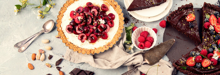 Fruit and berry tarts dessert