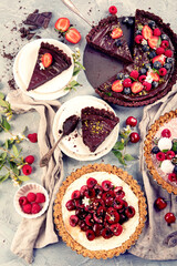 Fruit and berry tarts dessert