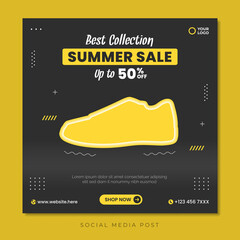 Obraz premium Summer sale social media promotion banner template