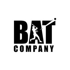 Fototapeta premium bat baseball typography logo design illustration