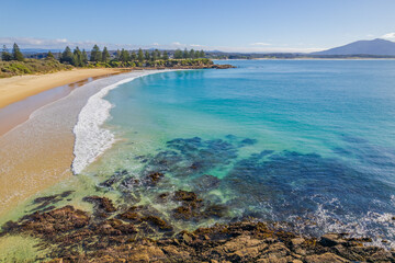 Obraz premium A winters day aerial seascape from Bermagui