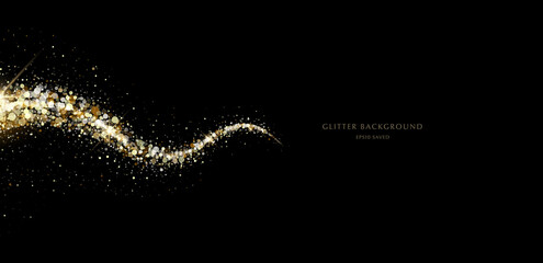 glitter background, luxury gold stardust light