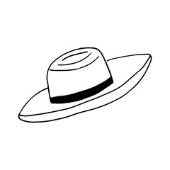 hat icon. hand drawn doodle. vector, scandinavian, nordic, minimalism, monochrome. headdress, clothing.
