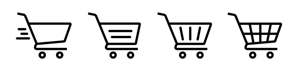 Shopping Cart Icon Vector. Shopping cart illustration for web, mobile apps. Shopping cart trolley icon vector. Trolley icon. © nice17