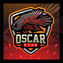 Oscar fish mascot. esport logo design