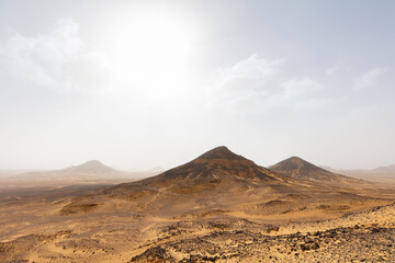 Fototapeta na wymiar The Black Desert, beautiful landscape of the unique nature.
