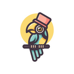cute parakeet logo