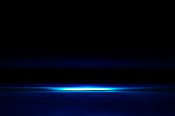 Glow blue light effect on dark blue background. 3D rendering.