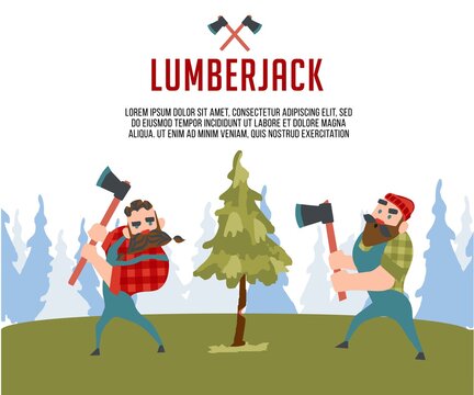 lumberjack banner of universal art designs. Suitable for greeting cards, flyers, and other graphic designs. Trendy abstract art templates with floral and geometric elements