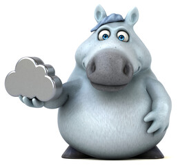 Naklejka premium Fun horse - 3D Illustration