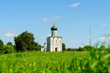 Vladimir, Russia. Church of the Intercession on the Nerl - a white-stone church in the Vladimir...