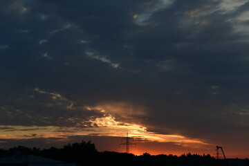 awesome colorful dawn with upcoming sunrise 