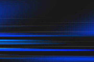 Blue fantastic camera movement. Abstract graphical motion blur background. Horizontal lines and strips 3D illustration