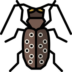 citrus long-horned beetle color outline icon