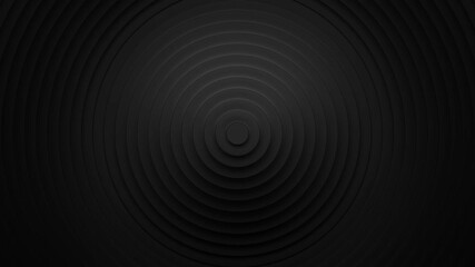 Black abstract geometric background with rings ripple. Seamless loop 3D render animation - Powered by Adobe