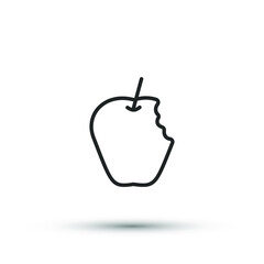 Vector apple icon. Fresh healthy food symbol. For design, web site design, logo, app, UI.
