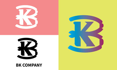 LETTER LOGO B+K  BK LOGO VECTOR 