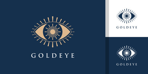 Luxury gold eye logo template