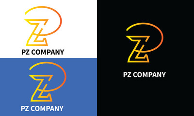 P+Z Letter logo designe 