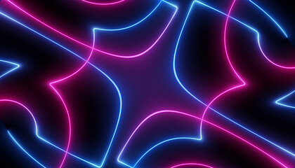 neon blue pink futuristic ultraviolet energy curvy glowing lines laser tunnel Sci-Fi black high resolution background with space for text or logo