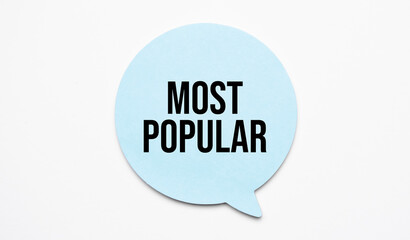 most popular speech bubble and black magnifier isolated on the yellow background. - obrazy, fototapety, plakaty