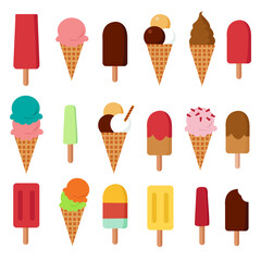Ice Cream set vector illustration