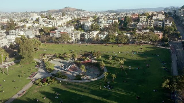 Aerial: Mission District And Dolores Park, San Francisco, USA