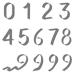 A set of numbers 0-9 for the holiday Victory Day on May 9. Vector image on a white background.
