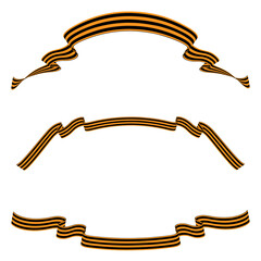 Set of St. George ribbons for the Victory Day holiday on May 9. Vector image on a white background.