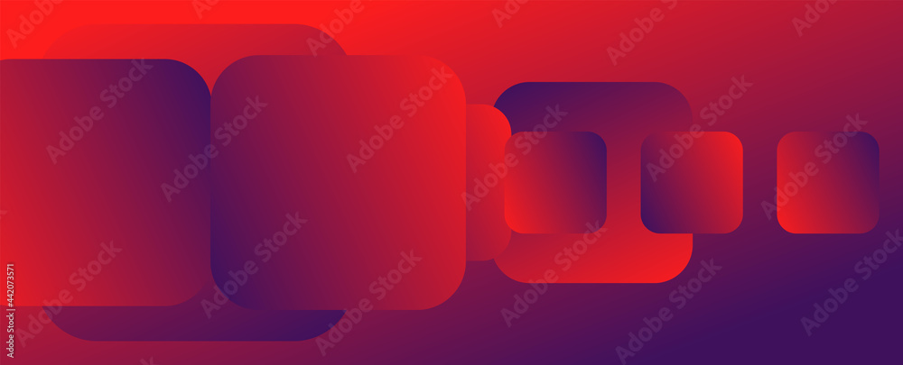 Poster Square shapes composition geometric abstract background. 3D shadow effects and fluid gradients. Modern overlapping forms