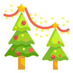 christmas tree flat icon