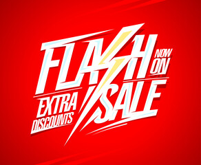 Flash sale, extra discounts now on, lettering banner design