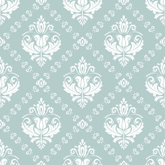 Fototapeta premium Orient classic pattern. Seamless abstract background with vintage elements. Orient light blue and white background. Ornament for wallpaper and packaging